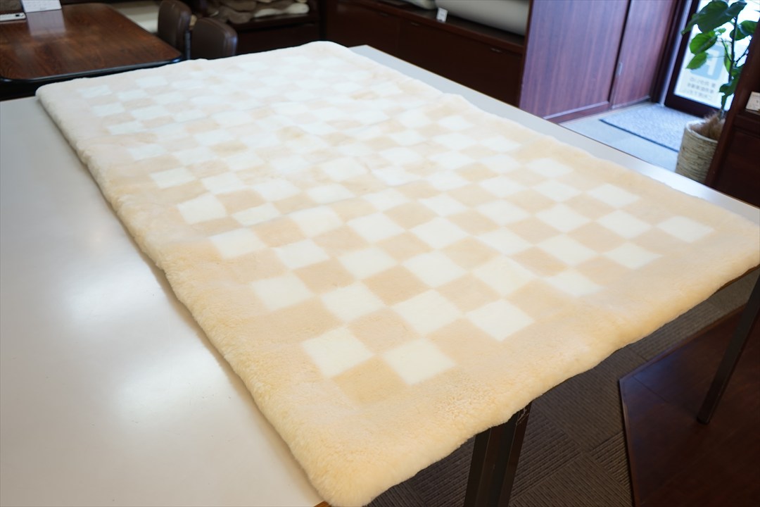 お買い得チェック柄ムートンシーツ25㎜①セミダブル