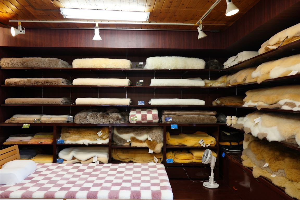 ムートン専門ショップの展示場